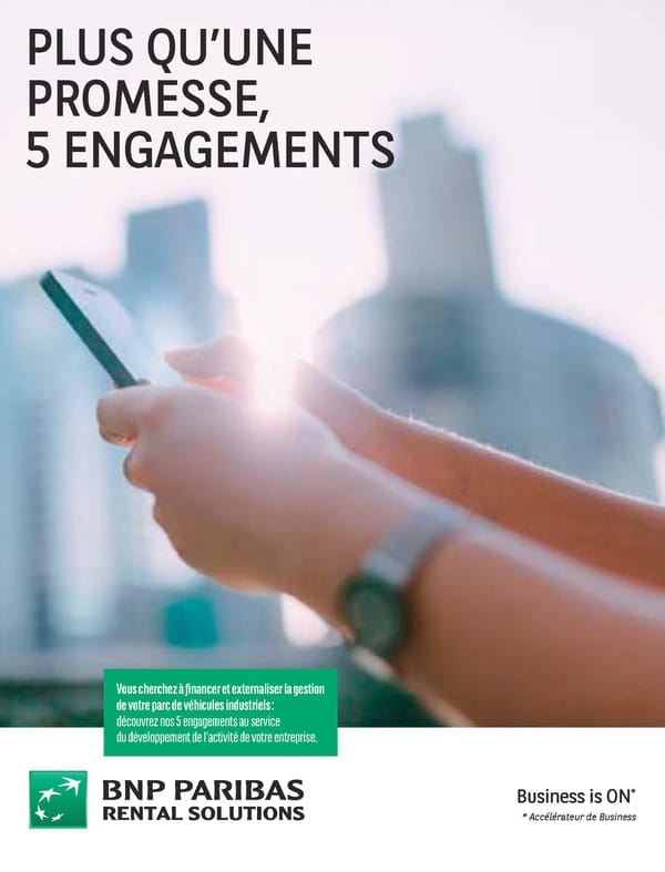 Livret des 5 engagements Business Is On BNP Paribas Rental Solutions - Page 1